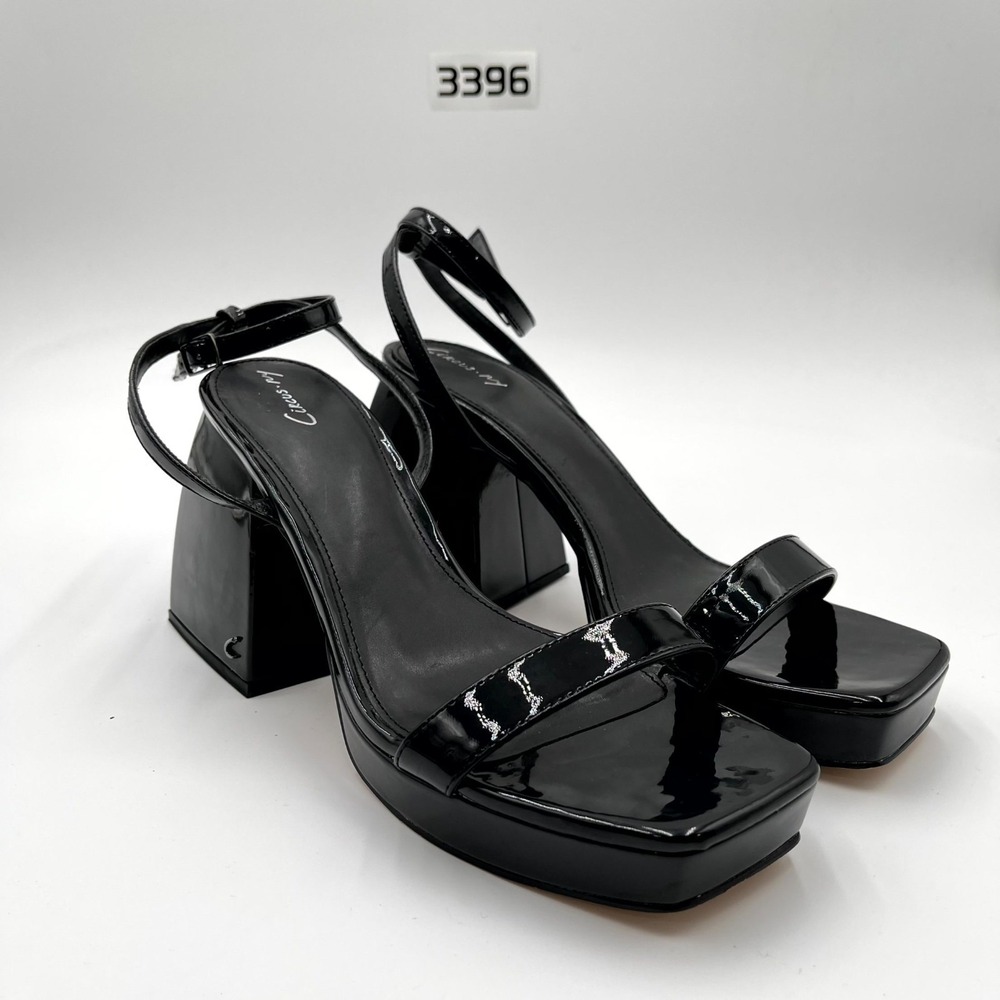 Circus By Sam Edelman Marie Women's 10 Strappy Black Patent Leather Sandals
